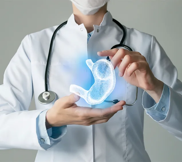 image of a doctor from the neck down holding a computer-animated organ