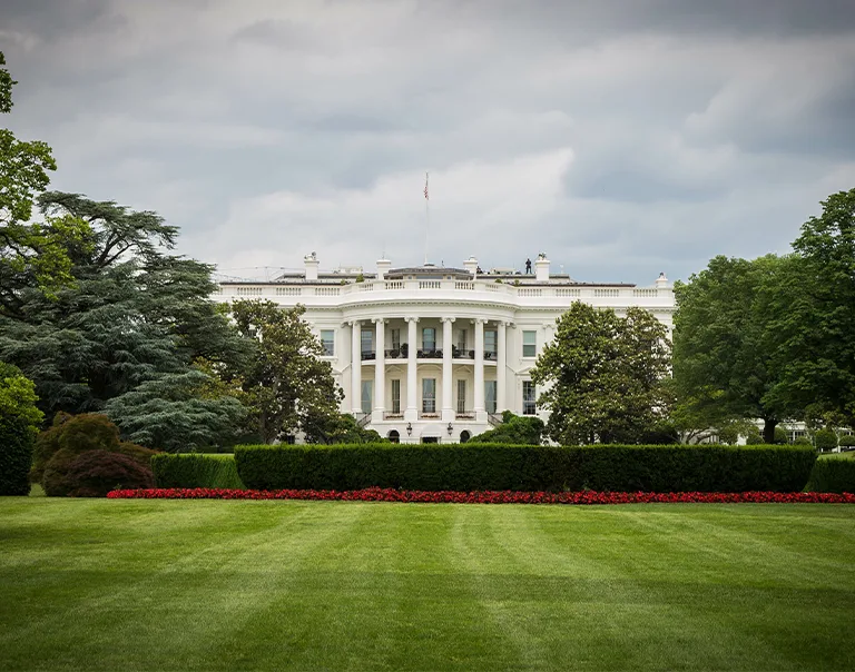 image of the White House front lawn