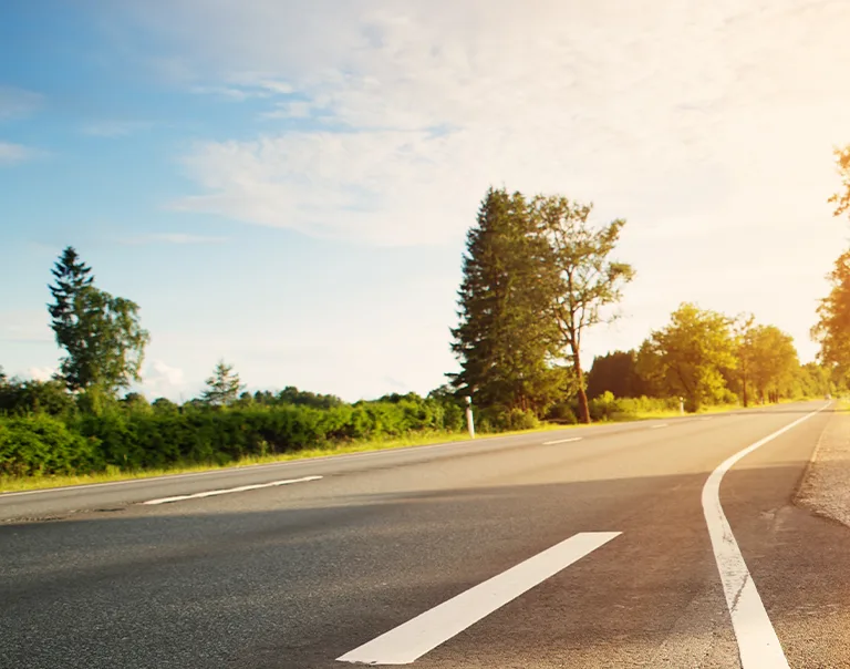 Image of a road during sunset