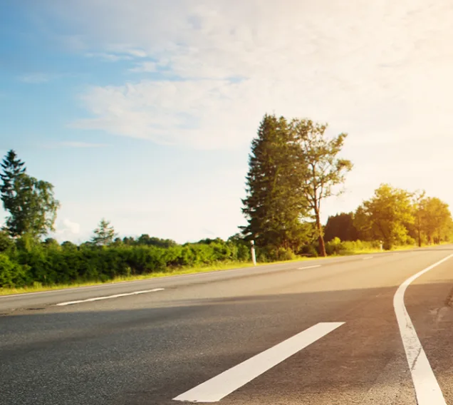 Image of a road during sunset